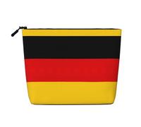 LNNIUK German flag print Makeup Bags for Purse Zipper Cosmetic Pouch Large Travel Canvas Make Up Organizer, Black, One Size