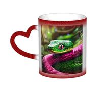 LNNIUK Green Snake print Color Changing Mug In The Sky 11 Ounce Ceramic Tea Cup Heat Sensitive Drinking Cup