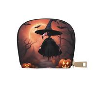 LNNIUK Halloween Flamingo Witch Hat print Wallet Credit Cards Holder Business Card Case for Men Women Compact Size for Adults, White, One Size