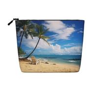 LNNIUK Hello Hawaii print Makeup Bags for Purse Zipper Cosmetic Pouch Large Travel Canvas Make Up Organizer, Black, One Size