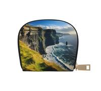 LNNIUK Ireland Outdoors County Clare The Cliffs print Wallet Credit Cards Holder Business Card Case for Men Women Compact Size for Adults, White, One Size
