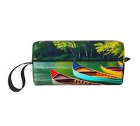 LNNIUK Lake with Boats Canoes Park print Travel Toiletry Case Pouch Makeup Bag Travel Cosmetic Bags,Cosmetic Makeup Bags with Zipper