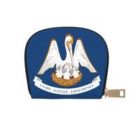 LNNIUK Louisiana State Flag print Wallet Credit Cards Holder Business Card Case for Men Women Compact Size for Adults, White, One Size