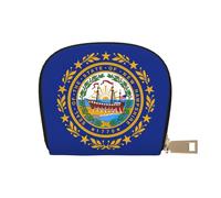 LNNIUK New Hampshire state flag print Wallet Credit Cards Holder Business Card Case for Men Women Compact Size for Adults, White, One Size