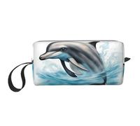 LNNIUK Ocean Dolphin Looking at You print Travel Toiletry Case Pouch Makeup Bag Travel Cosmetic Bags,Cosmetic Makeup Bags with Zipper