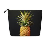 LNNIUK pineapple Painting print Makeup Bags for Purse Zipper Cosmetic Pouch Large Travel Canvas Make Up Organizer, Black, One Size