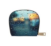 LNNIUK Rain Drops on Glass print Wallet Credit Cards Holder Business Card Case for Men Women Compact Size for Adults, White, One Size
