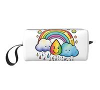 LNNIUK Rainbow Clouds Raindrop 1 print Travel Toiletry Case Pouch Makeup Bag Travel Cosmetic Bags,Cosmetic Makeup Bags with Zipper