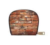 LNNIUK Red Brick Wall print Wallet Credit Cards Holder Business Card Case for Men Women Compact Size for Adults, White, One Size