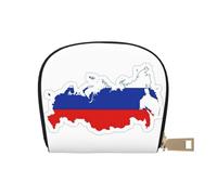 LNNIUK Russian Flag Map print Wallet Credit Cards Holder Business Card Case for Men Women Compact Size for Adults, White, One Size