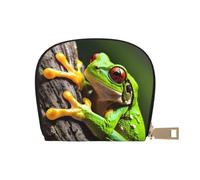 LNNIUK Tree Frog Baby print Wallet Credit Cards Holder Business Card Case for Men Women Compact Size for Adults, White, One Size