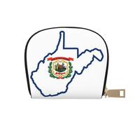 LNNIUK West Virginia state Flag Map print Wallet Credit Cards Holder Business Card Case for Men Women Compact Size for Adults, White, One Size