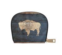 LNNIUK Wyoming State Flag Map print Wallet Credit Cards Holder Business Card Case for Men Women Compact Size for Adults, White, One Size