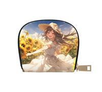 LNNIUK You Are My Sunshine Sunflower3 print Wallet Credit Cards Holder Business Card Case for Men Women Compact Size for Adults, White, One Size