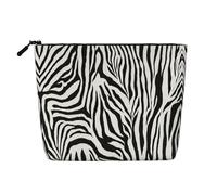 LNNIUK Zebra Print print Makeup Bags for Purse Zipper Cosmetic Pouch Large Travel Canvas Make Up Organizer, Black, One Size