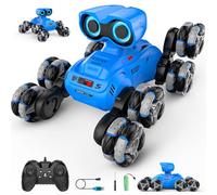 LNNKINE Robot Toys, 8 Wheels with Stunt Remote Control, Car Stunts Remote Control with Automatic Demonstration, 360° Rotation, LED Eyes, Music, 2.4 GHz, Off-Road RC Cars, Remote Control for Children 4