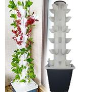 LNNLOO Hydroponic Growing System(15/18/25/30 Holes), Hydroponic Tower Garden, Adapters + Water Pump, High Output + Vertical, Energy Saving + Easy to Use, For Vegetables,30