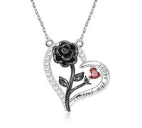 Lnnmomn Valentine's Day necklace, heart-shaped rose, hands holding heart, love tulip, love owl necklace, perfect Valentine's Day necklace, S, Alloy Steel, No Gemstone