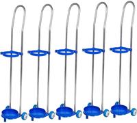 LNNNW Oxygen Tank cart 1 2 3 4 5 Pack Oxygen Tank Cart On Wheels for Traveling, Nitrogen/Hydrogen/Helium/Acetylene Single Cylinder Trolley Oxygen Tank Bracket Holds(5pcs,10L 80cm(31 1/2"))