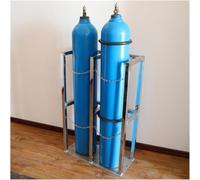 LNNNW Oxygen Tank cart 8-10 L Gas Cylinder Storage Rack with Protective Chain, 304 Stainless Steel Gas Cylinder Organizer Shelf Oxygen Tank Bracket Holds(17.7 x 11.8 x 23.6 in)