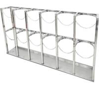 LNNNW Oxygen Tank cart 8-10 L Gas Cylinder Storage Rack with Protective Chain, 304 Stainless Steel Gas Cylinder Organizer Shelf Oxygen Tank Bracket Holds(49.6 x 11.8 x 23.6 in)