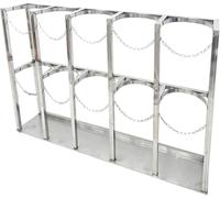 LNNNW Oxygen Tank cart 8-10 L Gas Cylinder Storage Rack with Protective Chain, 304 Stainless Steel Gas Cylinder Organizer Shelf Oxygen Tank Bracket Holds(41.7 x 11.8 x 23.6 in)