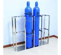 LNNNW Oxygen Tank cart 8-10 L Gas Cylinder Storage Rack with Protective Chain, 304 Stainless Steel Gas Cylinder Organizer Shelf Oxygen Tank Bracket Holds(33.9 x 11.8 x 23.6 in)