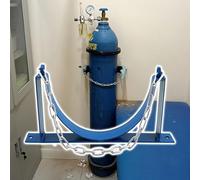 LNNNW Oxygen Tank cart Holder Cylinder Tank Metal Bracket, Home/Commercial Nitrogen Bottle Holder - Capacity ≤ 40L Cylinders, Blue Oxygen Tank Bracket Holds(1 Bottle - 35cm)