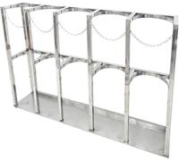 LNNNW Oxygen Tank cart Stainless Steel Gas Cylinder Holder with Chain, Freestanding Gas Cylinder Storage Rack, for Store 4 L Gas Cylinder Oxygen Tank Bracket Holds(5 Bottles)