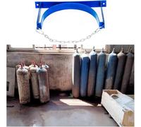 LNNNW Oxygen Tank cart Wall-Mounted Steel Gas Cylinder Fixed Rack with Protective Chain, Blue Cylinder Tank Rack, for Hospital/Factory/School Oxygen Tank Bracket Holds(5 Pcs,13.8x7.9 in)