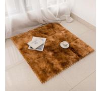 LNNNW Plush interlocking carpet Mat Interlocking Plush Jigsaw Puzzle Floor Mat, Non-Slip Crawling Foam Floor Mat, Home Square Carpet(Orange,24pcs)