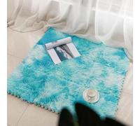 LNNNW Plush interlocking carpet Mat Interlocking Plush Jigsaw Puzzle Floor Mat, Non-Slip Crawling Foam Floor Mat, Home Square Carpet(Blue,24pcs)
