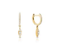 LNNSHX 2pcs 925 Sterling Silver Hoop Clip Piercing Pendientes CZ Circle Hoop Ring Earring Women Bling Ziron Fine Jewelry yc628 (Gem Color : Gold color1)