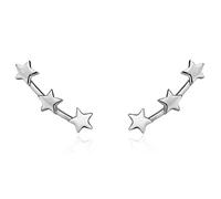 LNNSHX 2pcs 925 sterling silver Star Stud Earrings for Women Elegant Wedding Jewelry pendientes mujer Brincos yc629 (Gem Color : Silver)