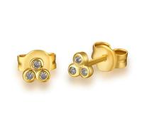 LNNSHX 2pcs 925 sterling silver Sun flower Stud Earring For Women Earrings Three green stones in a single row Earing yc629 (Gem Color : 9)