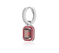 LNNSHX 925 sterling silver women's earrings Colored zircon earrings Cool contrasting jewelry for daily wear A gift for her