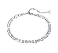 LNNSHX Anklet 925 Silver Simple Essential Link Anklets Layered 4mm Silver Anklet Women Vacation Jewelry for Everyday Wear Bracelets (Color : Silver Color)