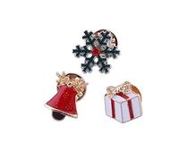 LNNSHX Brooches Christmas Tree Brooch Snowflake Bell Enamel Brooch Pin Badges Clothes Decor 3Pcs Premium Quality Women