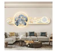LNNSHX Decorative Painting with Clock Large Wall Sconces Wall Lamp with Adjustable LED Light and Remote Control for Living Room, Modern Wall Lamp Non-Ticking Silent Wall Clocks Hanging Art Sculpture