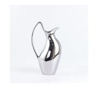 LNNSHX Decorative Vases Nordic Simple Electroplated Ceramic Vase Light Luxury Mirror Silver Flower Ware Home Decoration Ornaments Home Decorations, Living Room Decorations(Size:S)