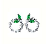 LNNSHX Earrings for Women, S925 Silver Earrings Women Korean Style Leaf Leaf Color Diamondsilver