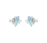 LNNSHX Enamel Heart Stud Earrings S925 Sterling Silver Women's Earrings Blue Diamond Glacier for Everyday Wear A gift for her
