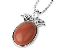 LNNSHX Natural Stone Pendant Necklace For Women,Natural Red Jasper Stone Pendants Hand-Engraved PineGemstone Pendant Necklaces Yoga Reiki Stone Necklace Women Jewelry present For Wife Girlfriend