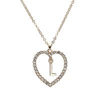 LNNSHX Necklaces Necklace Initial Heart for Women,925 Sterling Silver A-z Name Alphabet Pendant,Handmade Dainty Personalized Gift for Women,L