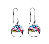 LNNSHX Resin magic ball earring earringwomen'hundred colored glasearring earringear ornaments