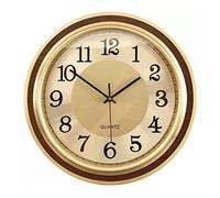 LNNSHX Silent Decorative Wall Clock Gold Brass Frame Wall Clock Battery Operated - Easy to Read - Easy to Use - Silent Decorative Wall Clock for Home Easy to Read (Size : L)