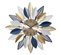 LNNSHX Silent Decorative Wall Clock Mid-Century Large Metal Wall Clock, Modern Silent Battery Operated Living Room and Bedroom Decorative Wall Clock Easy to Read