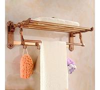 LNNSHX Towel Rails Towel Racks, Bathroom Towel Rack Wall Mounted Towel Holder,Bath Towel Rack,Bathroom Movable Rack Towel Rack with Towel Bars and Hooks,Stainless Steel Bathroom Towe