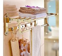 LNNSHX Towel Rails Towel Racks, Bathroom Towel Rack Wall Mounted Towel Holder,Bath Towel Rack,Bathroom Movable Rack Towel Rack with Towel Bars and Hooks,Stainless Steel Bathroom Towe