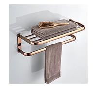 LNNSHX Towel Rails Towel Racks, Bathroom Towel Rack Wall Mounted Towel Holder,Bathroom Shelf,Brass Bath Towels Rack Storage,Wall Mounted Clothes Holder/White/a (Chrome a)